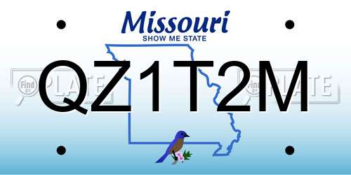 QZ1T2M Missouri License Plate