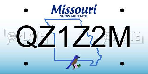 QZ1Z2M Missouri License Plate