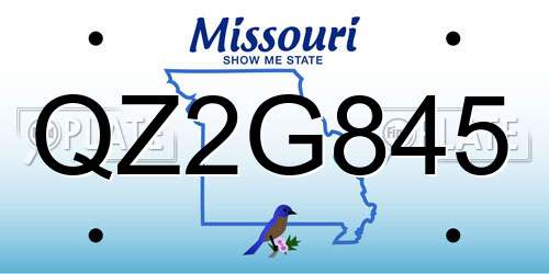QZ2G845 Missouri License Plate