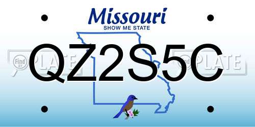 QZ2S5C Missouri License Plate