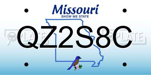 QZ2S8C Missouri License Plate