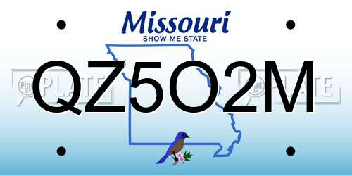 QZ5O2M Missouri License Plate