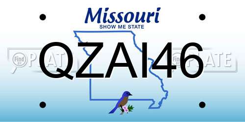 QZAI46 Missouri License Plate