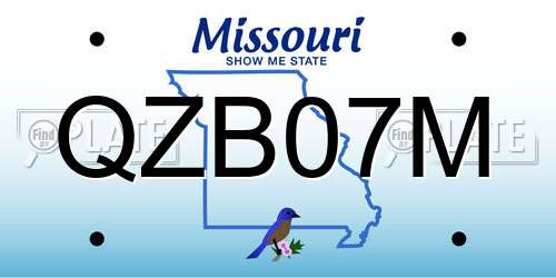 QZB07M Missouri License Plate