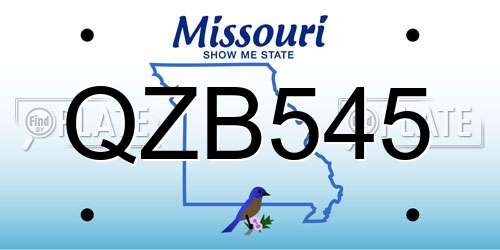 QZB545 Missouri License Plate