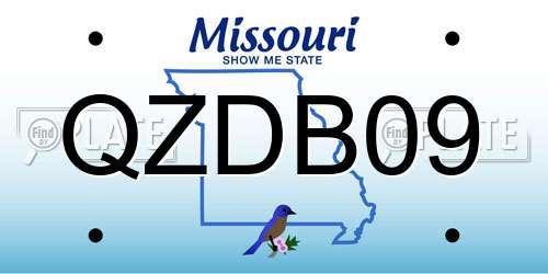 QZDB09 Missouri License Plate