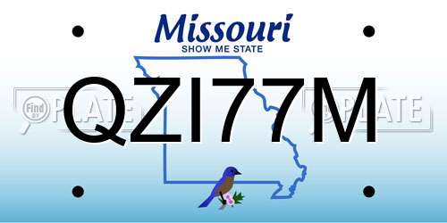 QZI77M Missouri License Plate