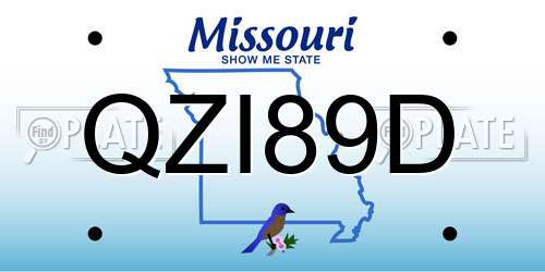 QZI89D Missouri License Plate