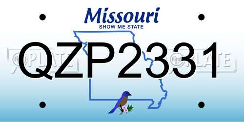 QZP2331 Missouri License Plate