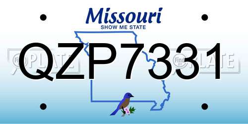 QZP7331 Missouri License Plate