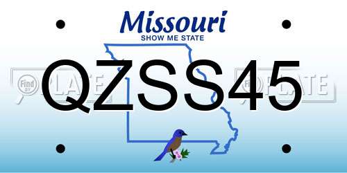 QZSS45 Missouri License Plate