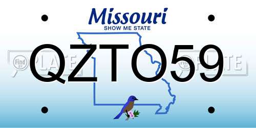 QZTO59 Missouri License Plate