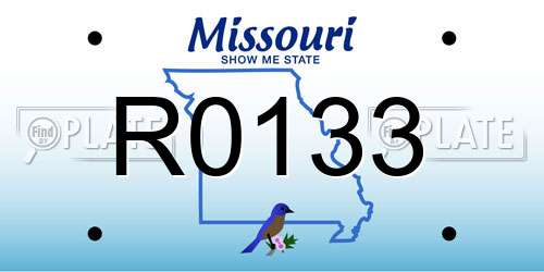 R0133 Missouri License Plate