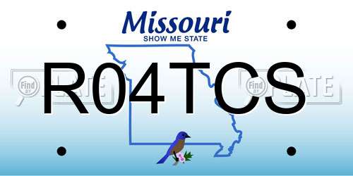 R04TCS Missouri License Plate