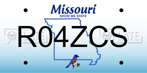 R04ZCS Missouri License Plate