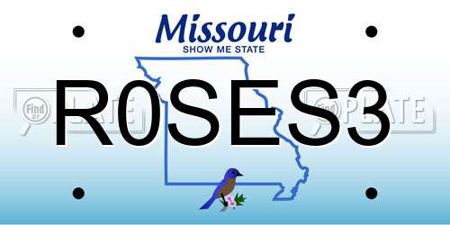 R0SES3 Missouri License Plate