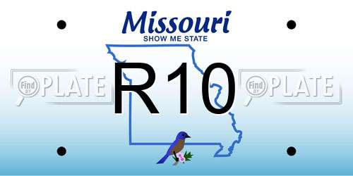 R10 Missouri License Plate