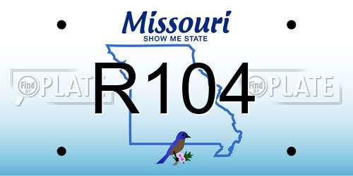 R104 Missouri License Plate