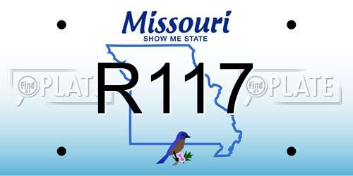 R117 Missouri License Plate