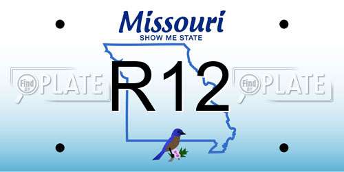 R12 Missouri License Plate