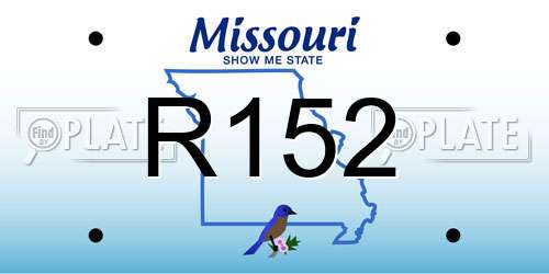 R152 Missouri License Plate