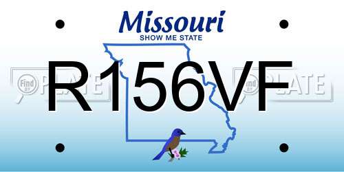 R156VF Missouri License Plate