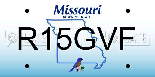 R15GVF Missouri License Plate