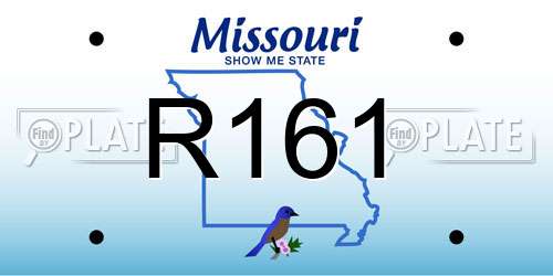 R161 Missouri License Plate
