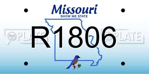 R1806 Missouri License Plate