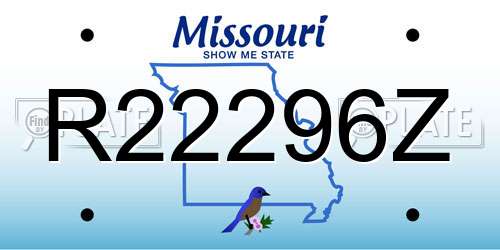 R22296Z Missouri License Plate