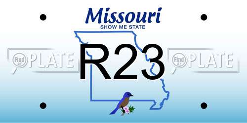 R23 Missouri License Plate