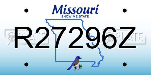 R27296Z Missouri License Plate