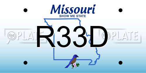 R33D Missouri License Plate