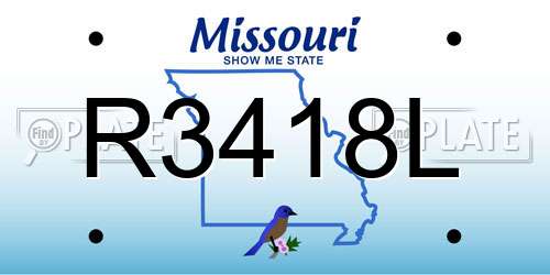 R3418L Missouri License Plate