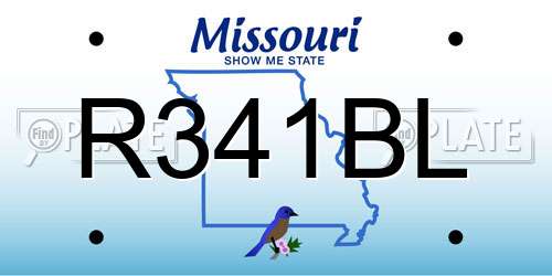 R341BL Missouri License Plate