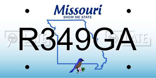 R349GA Missouri License Plate