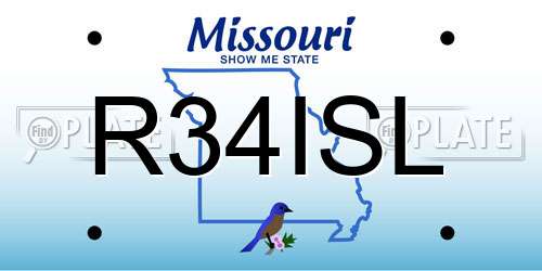 R34ISL Missouri License Plate