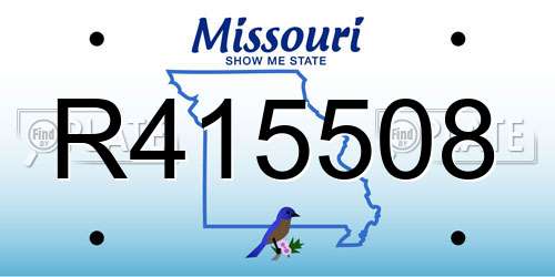 R415508 Missouri License Plate