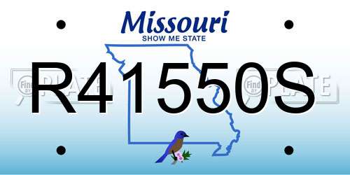 R41550S Missouri License Plate