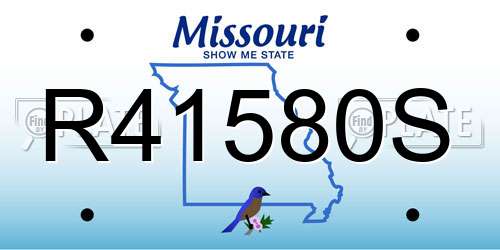 R41580S Missouri License Plate