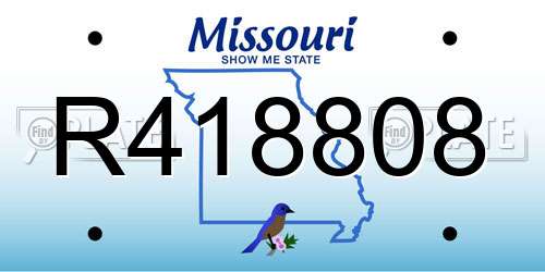 R418808 Missouri License Plate