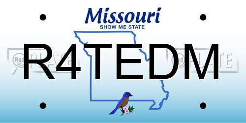 R4TEDM Missouri License Plate
