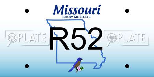 R52 Missouri License Plate