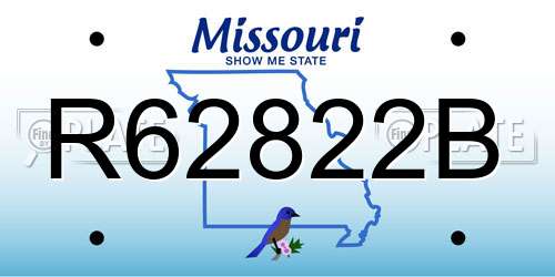 R62822B Missouri License Plate