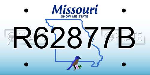 R62877B Missouri License Plate