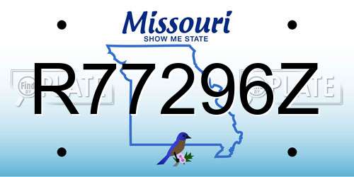 R77296Z Missouri License Plate