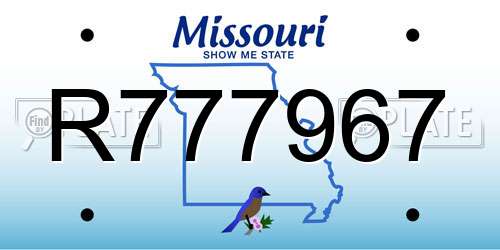R777967 Missouri License Plate
