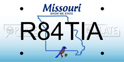 R84TIA Missouri License Plate