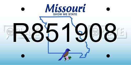 R851908 Missouri License Plate
