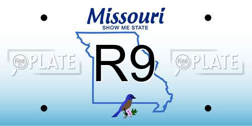 R9 Missouri License Plate